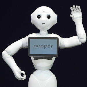 A robot holding a tabletDescription automatically generated