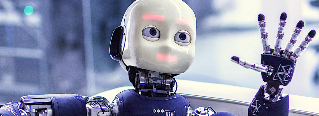 A robot with a faceDescription automatically generated