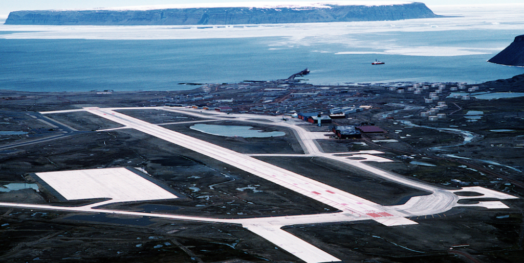 An aerial view of a runwayDescription automatically generated