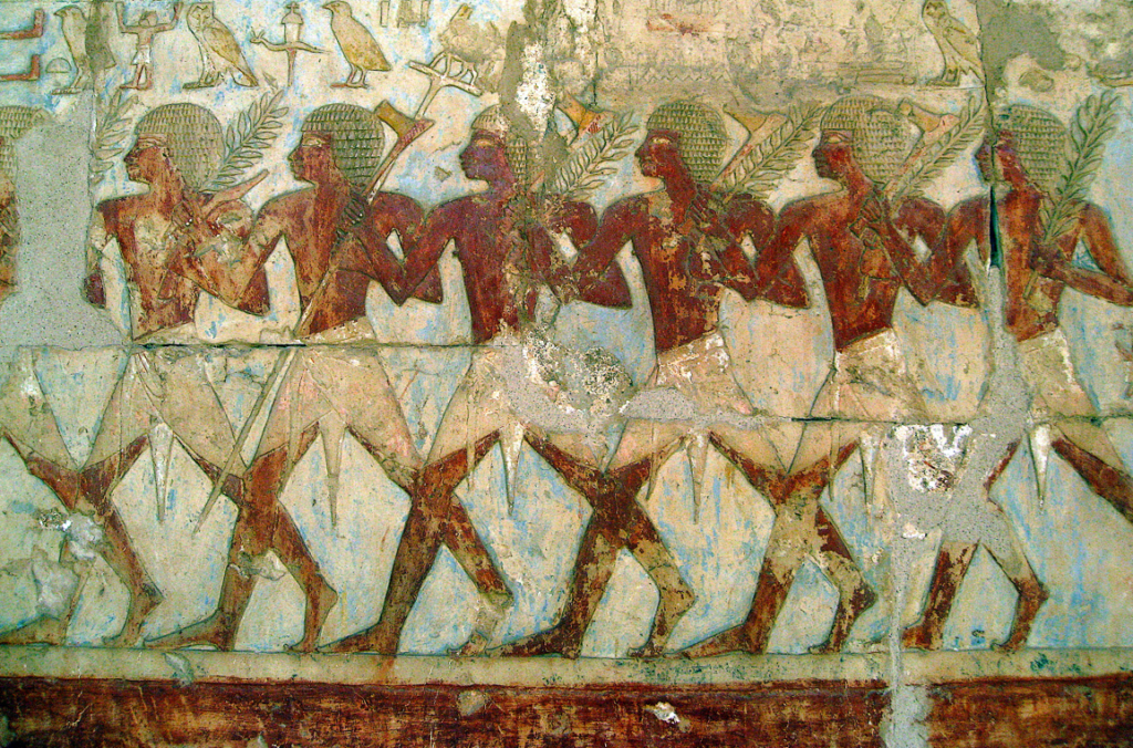 A close-up of a wall paintingDescription automatically generated