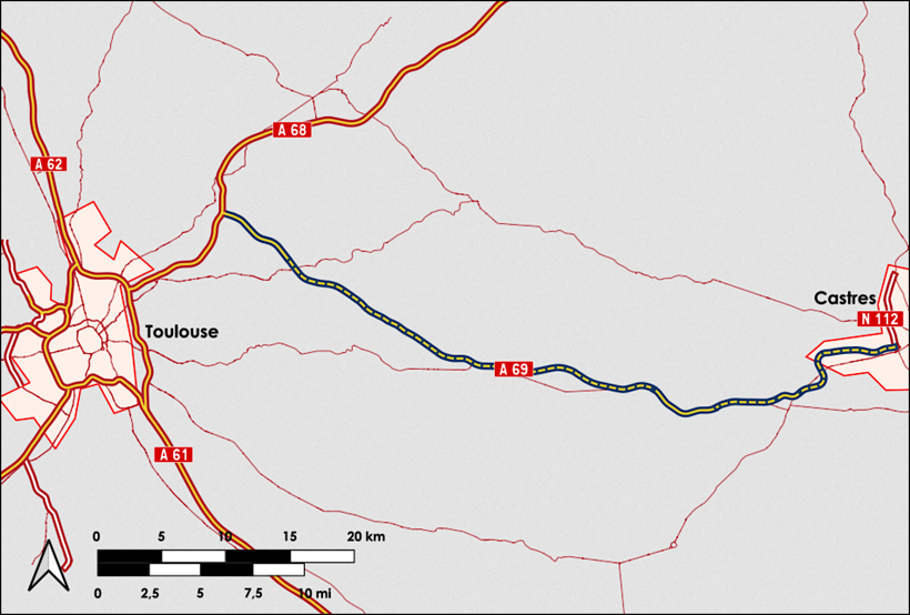 A map of a highwayDescription automatically generated