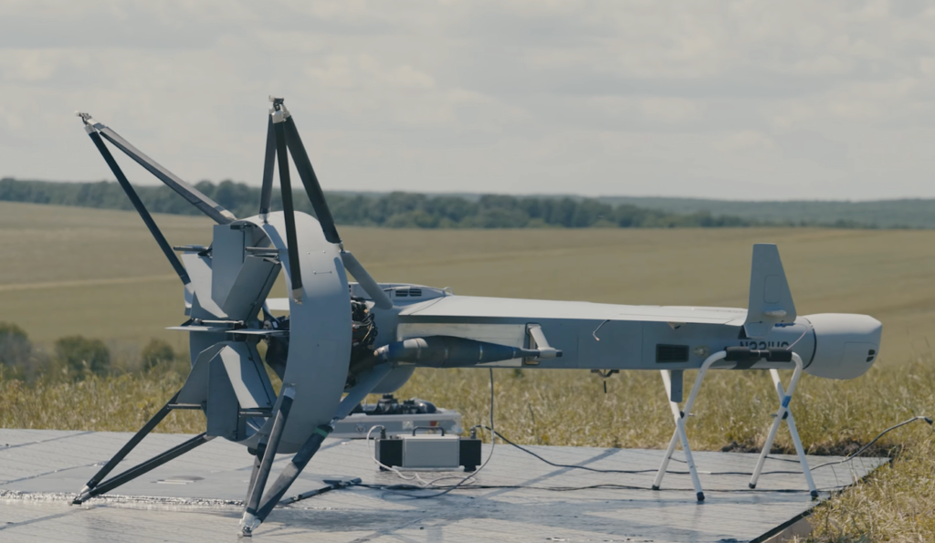 A drone on a platformDescription automatically generated