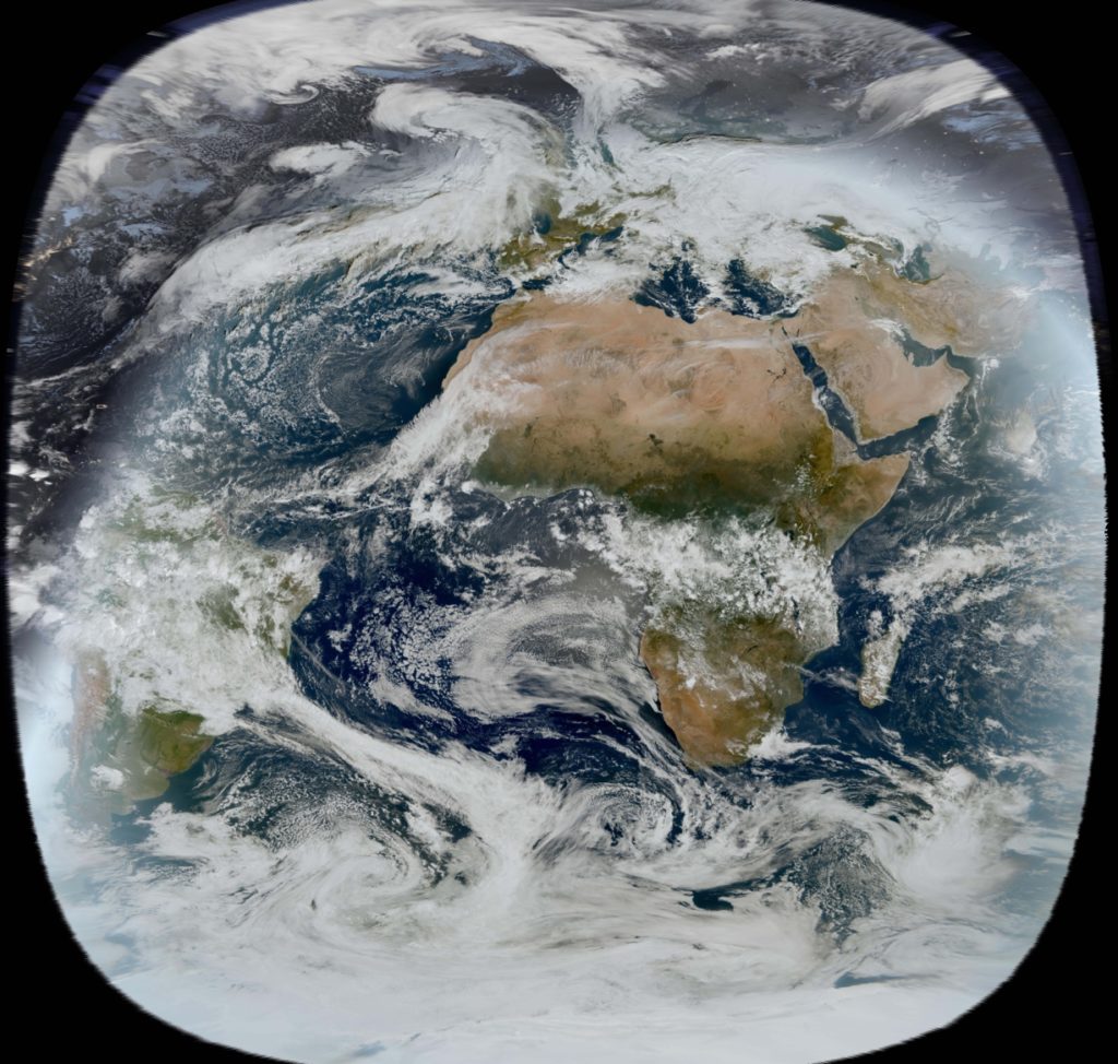 A view of the earth from space Description automatically generated